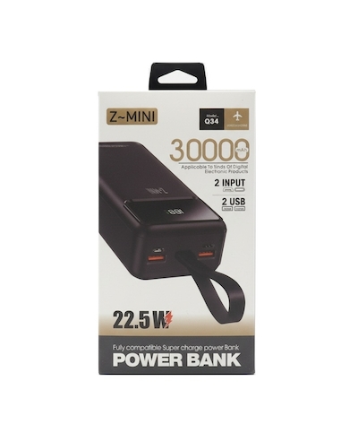پاوربانک 30000 میلی آمپر Z-MINI مدل Q34