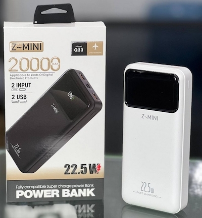 پاوربانک 20000 میلی آمپر Z-MINI مدل Q33