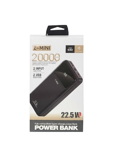 پاوربانک 20000 میلی آمپر Z-MINI مدل Q33